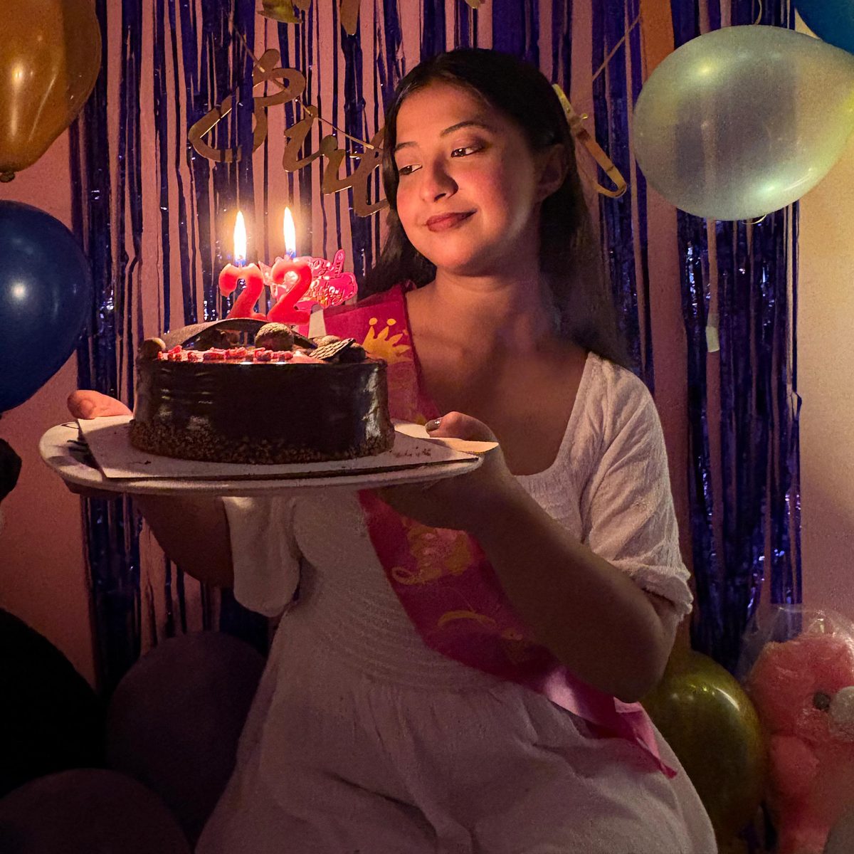 Amisha with her birthday cake